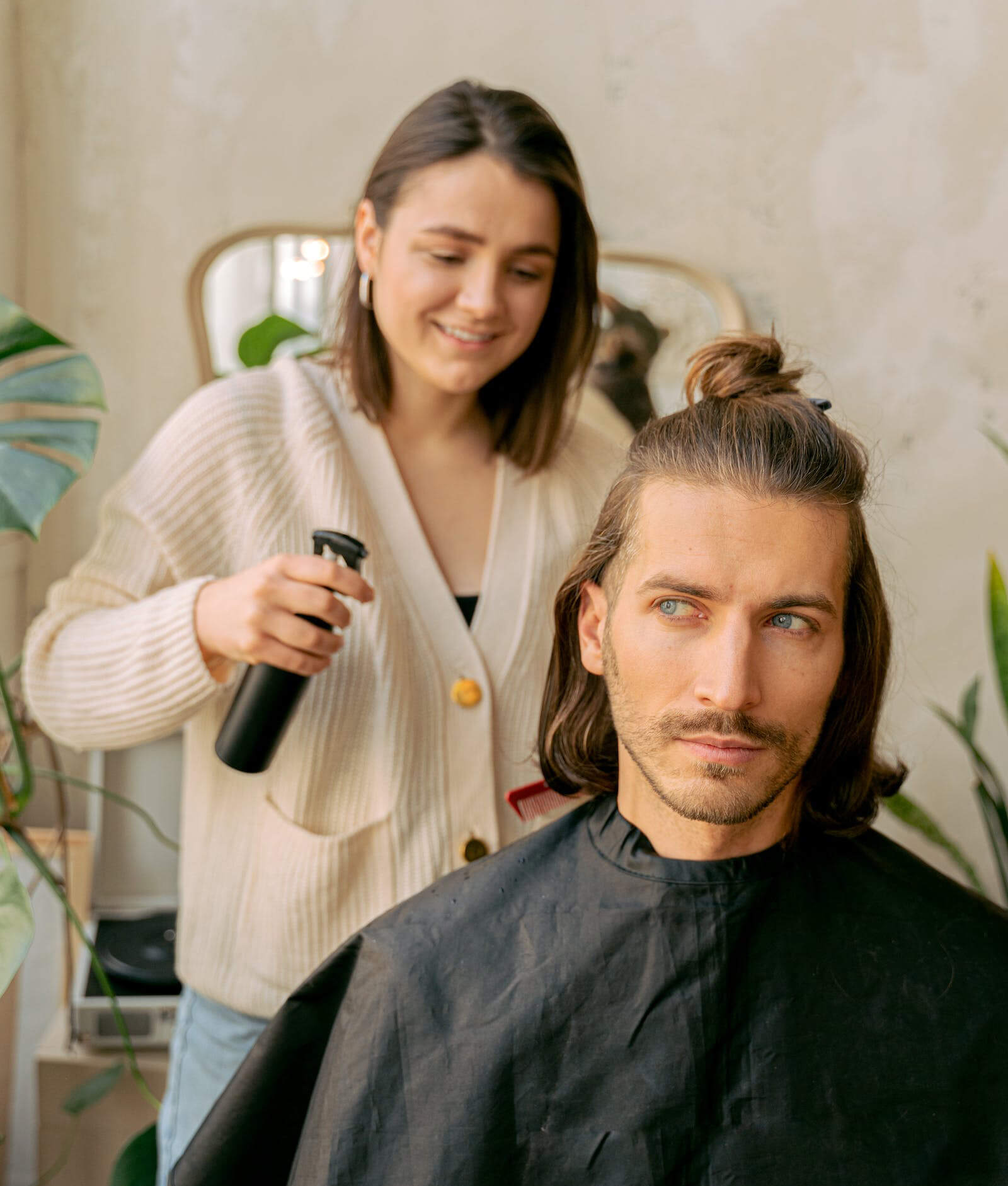 straight cut at home mobile barber